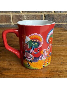 Nescafe Nestle Coffee Tea Mug Square Red Clasico Oaxaca Mexico